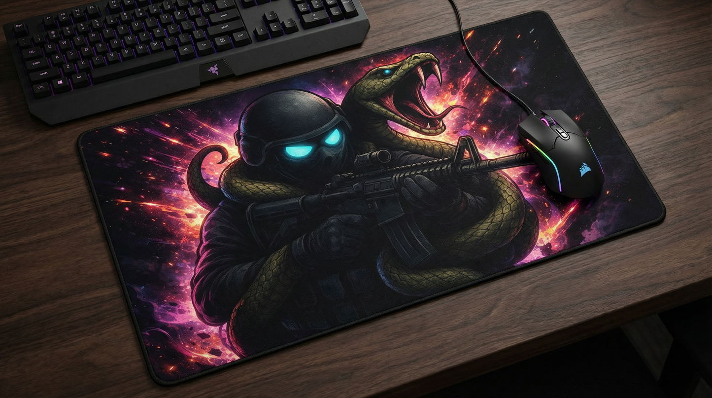 Commander Snake XL Mousepad 15.5"x 35.4"x3mm
