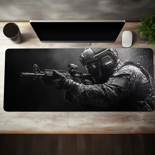 Large Mouse Pad Tactical Soldier Design. Size 35.4" x 15.75"